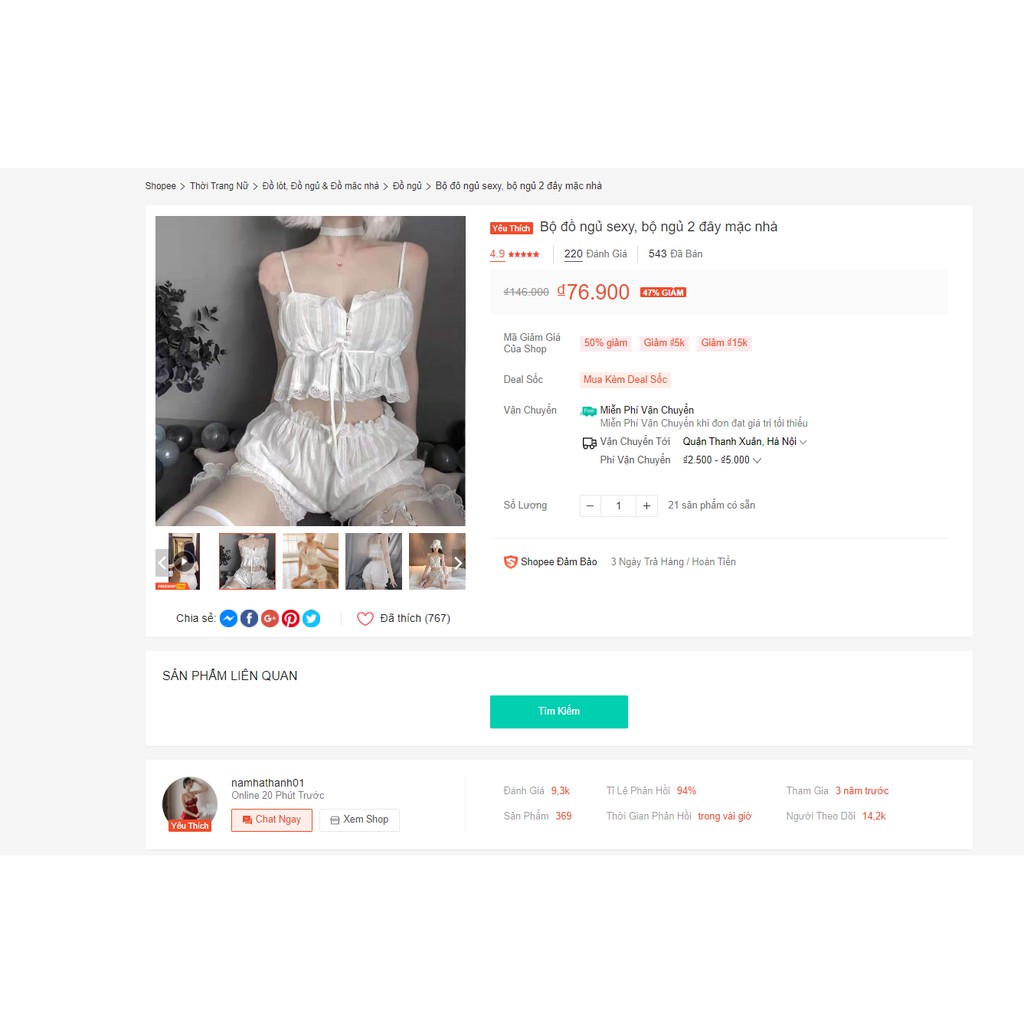 Đồ ngủ sexy, bộ ngủ 2 dây mặc nhà | BigBuy360 - bigbuy360.vn