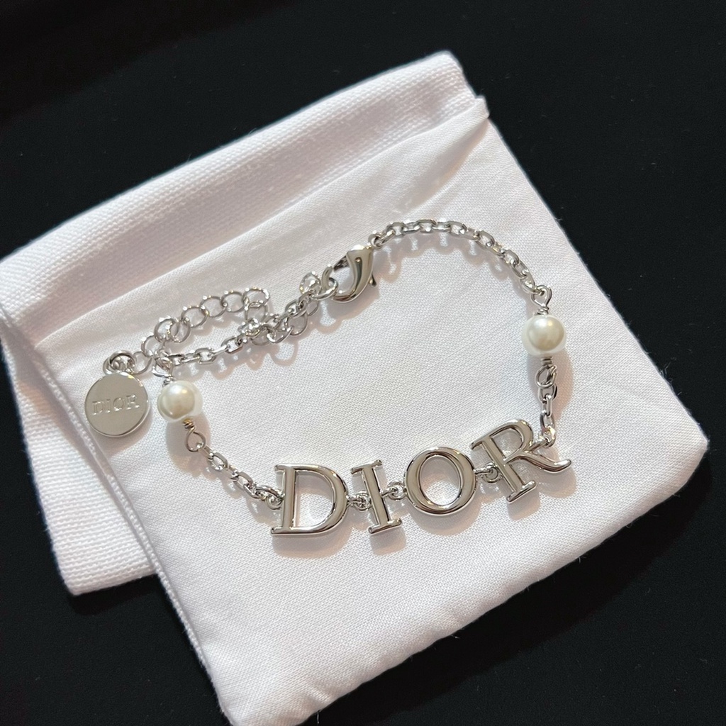 Vòng Tay Ngọc Trai Dior Thời Trang Mạ Bạc 925