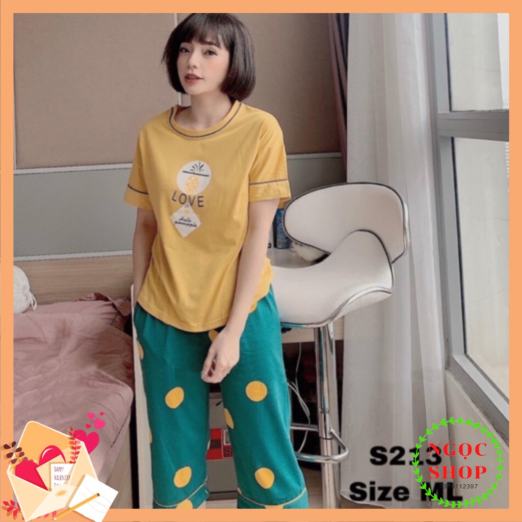 BỘ MẶC NHÀ NỮ CHẤT COTTON SIÊU MÁT HÌNH IN 3D CỰC ĐẸP