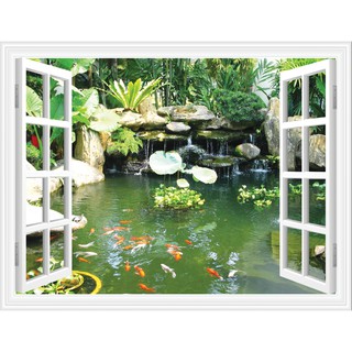 Tranh dán tường 3D cửa sổ , Tranh Dán Tường 3d Phòng Khách, phòng ngủ hiện đại