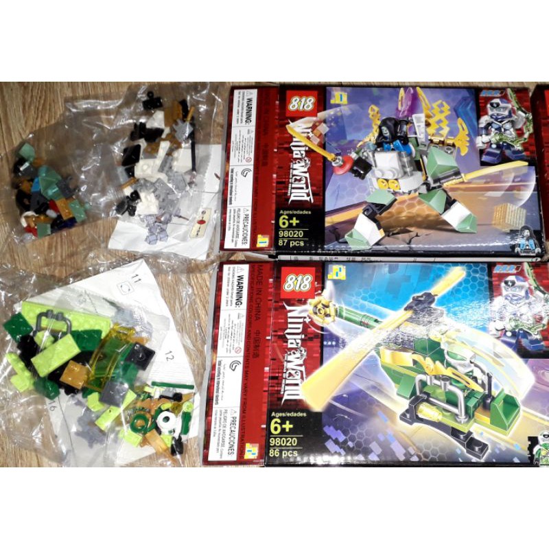 Lắp ráp 1 hộp LegoNinja 98020 có nhiều chi tiết bằng nhựa ABS