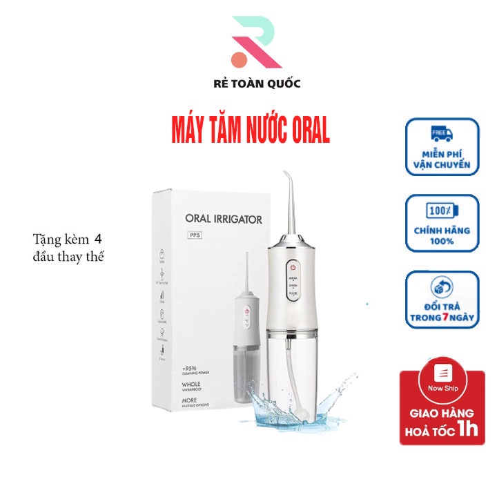 Máy tăm nước cầm tay Oral hàng xuất nhật tặng kèm 4 đầu thay thế siêu mạnh