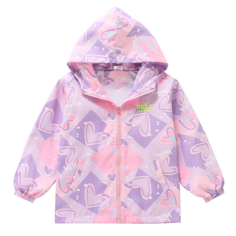 Áo Khoác Gió Họa Tiết Tim MD235B/ Áo khoác gió thỏ tím MD1498 Cho Bé Gái - Jumping Beans Official Store
