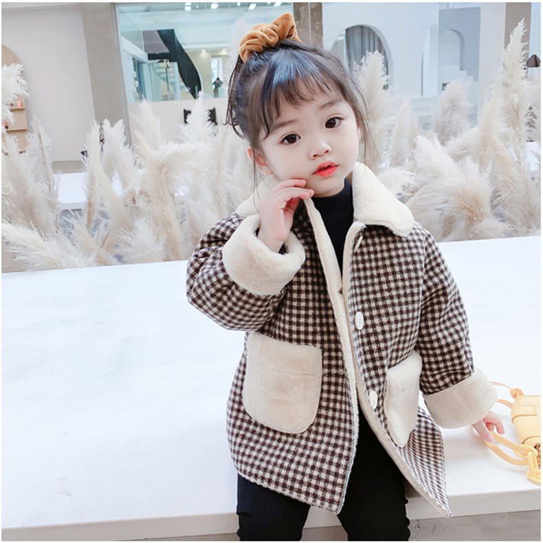 Blazer Lông Cho Bé Gái Phong Cách Hàn Quốc Áo Khoác Dạ Tweed Trẻ Em Từ 10 Đến 25Kg Mầm Store