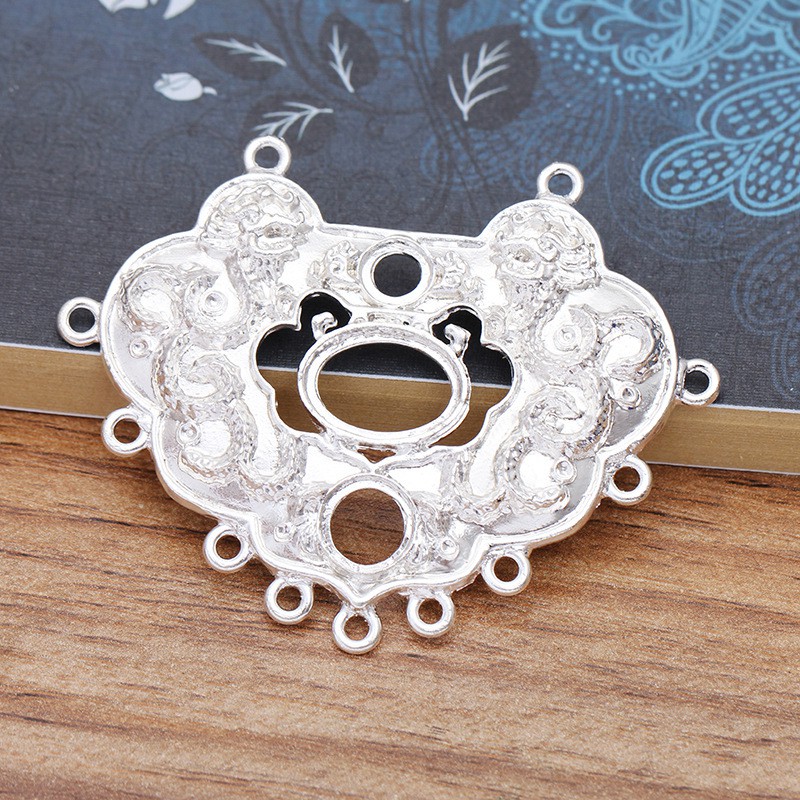 1 phiến đúc khóa trường thọ, khóa trường mệnh 44.5*59.5mm nguyên liệu làm trâm làm trang sức cổ trang