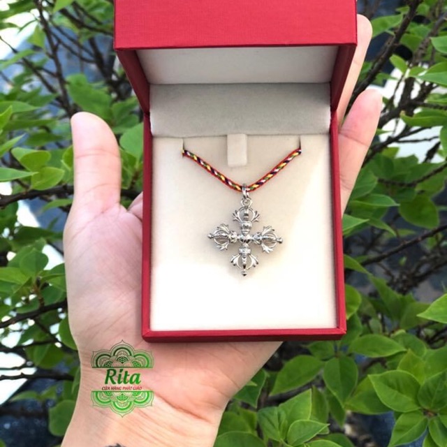 Mặt dây chuyền Chày kim cang đôi bằng bạc - Rita shop