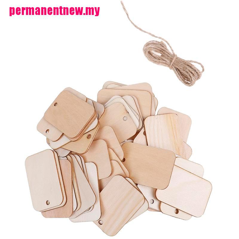 Bộ 50 Thẻ Gỗ Treo Trang Trí Thủ Công