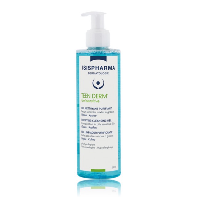 ISIS TEEN DERM GEL SENSITIVE - Gel rửa mặt giảm nhờn, ngừa mụn cho da nhạy cảm