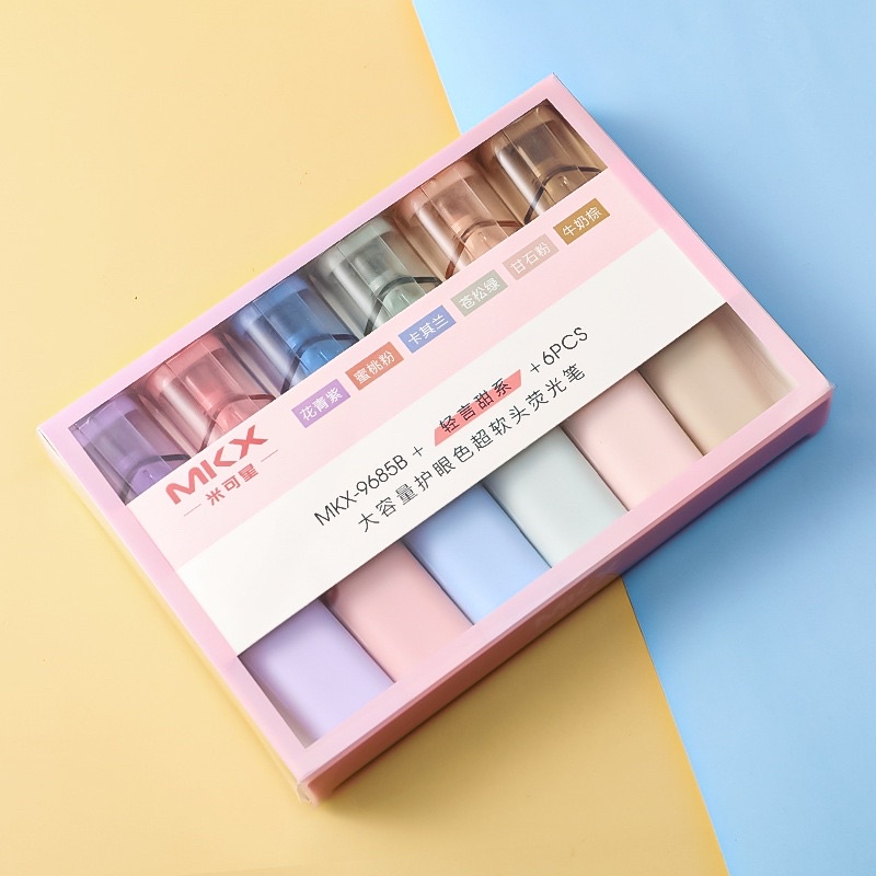 🌸Set 6 bút highlight MKX màu sắc morandi dễ thương🌸