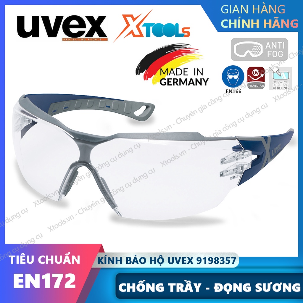 Kính bảo hộ UVEX PHEOS CX2 9198257 kính chống bụi, chống hơi nước trầy xước vượt trội, ngăn chặn tia UV, mắt kính đi xe