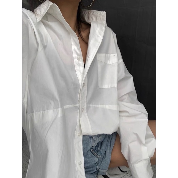Boyfriend Shirt - Áo somi nữ form rộng phiên bản Hàn