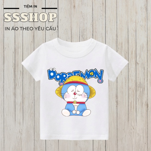 Áo thun bé trai và bé gái in hình DORAEMON siêu cute, chất liệu cotton thoáng mát, hình in không bong tróc SSSHOP