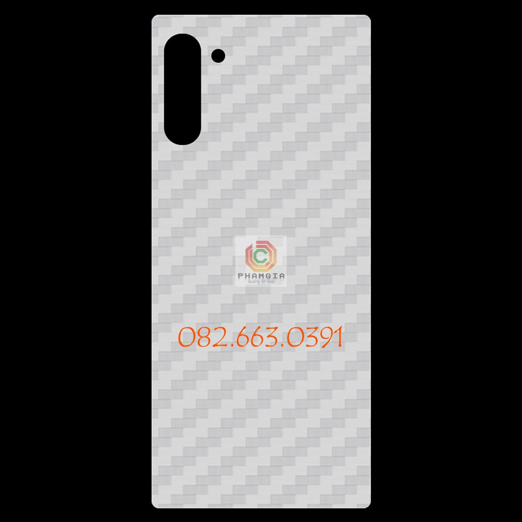 Miếng dán mặt lưng skin carbon dành cho dòng máy Samsung Galaxy Note 10/ Note 10 Plus (Note 10+)