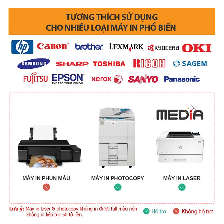 Giấy Nhãn Dán Decal Media A6 100 Tờ In Tem Vận Chuyển In Phiếu Gửi Hàng Dùng Cho Máy In Laser