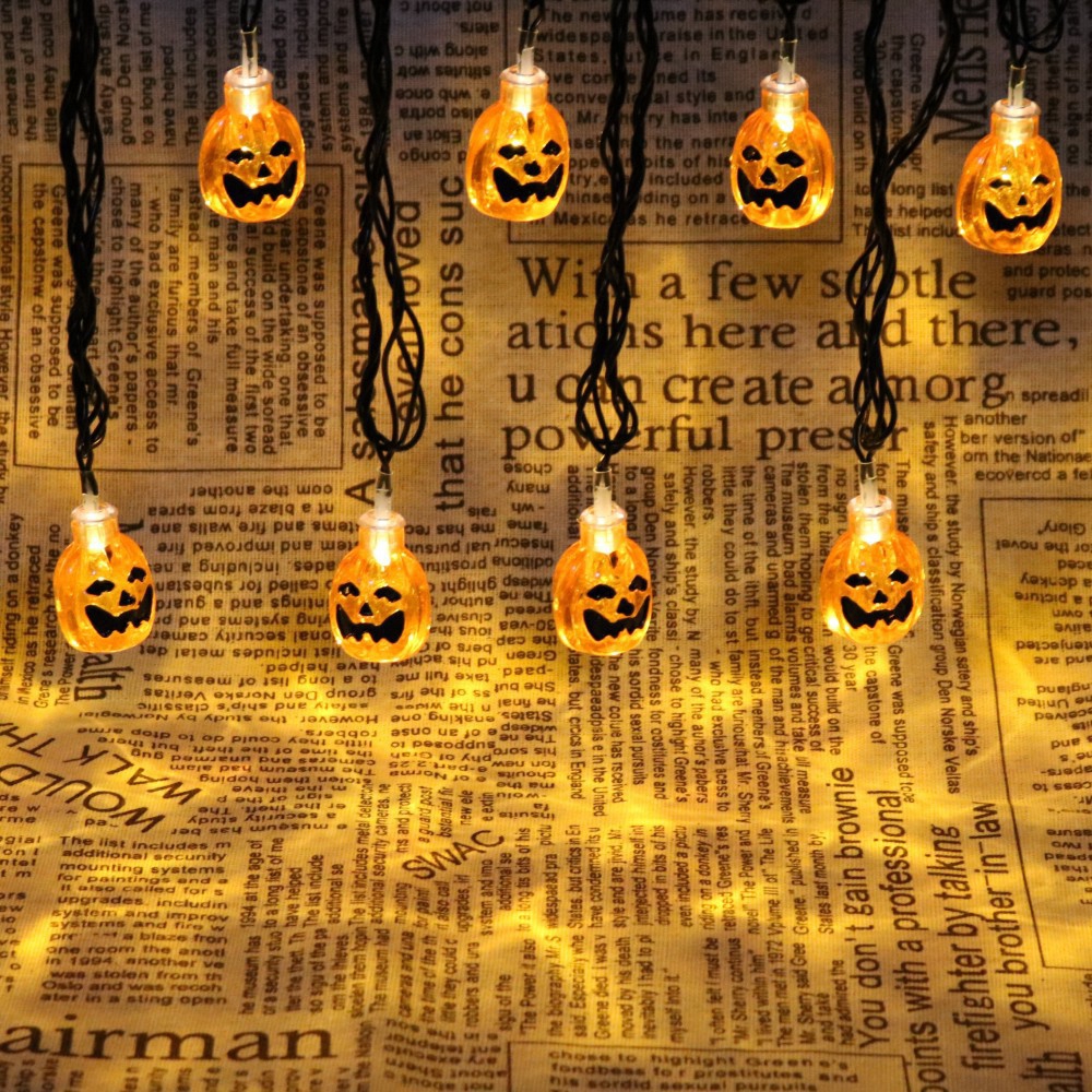 4.8m 20led Dây đèn led 20 bóng năng lượng mặt trời hình con dơi trang trí Halloween