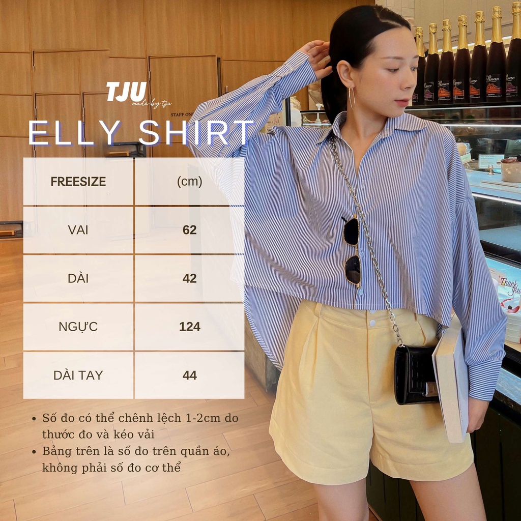Áo somi croptop đuôi tôm ELLY shirt (T-Ju thiết kế)