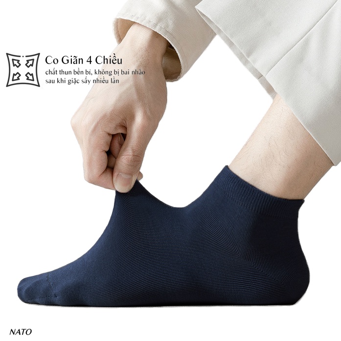 Tất Vớ Ngắn Nato Socks Vải Cotton Kháng Khuẩn Chống Mùi Hôi Màu Trắng Đen Xám Xanh Navy Basic Đẹp Cao Cấp Trơn Mắt Cá