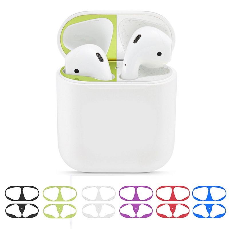 Miếng dán bảo vệ bụi kim loại Hộp sạc Tai Nghe Bluetooth Miếng Dán Chống Bẩn  Airpods 3/ 3 Pro 2021 Chống bụi Chống bẩn