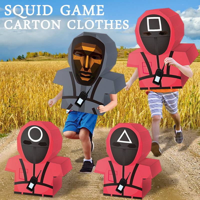 Phụ kiện mô hình trang phục hóa trang nhân vật lính trong phim Squid game phong cách hoạt hình