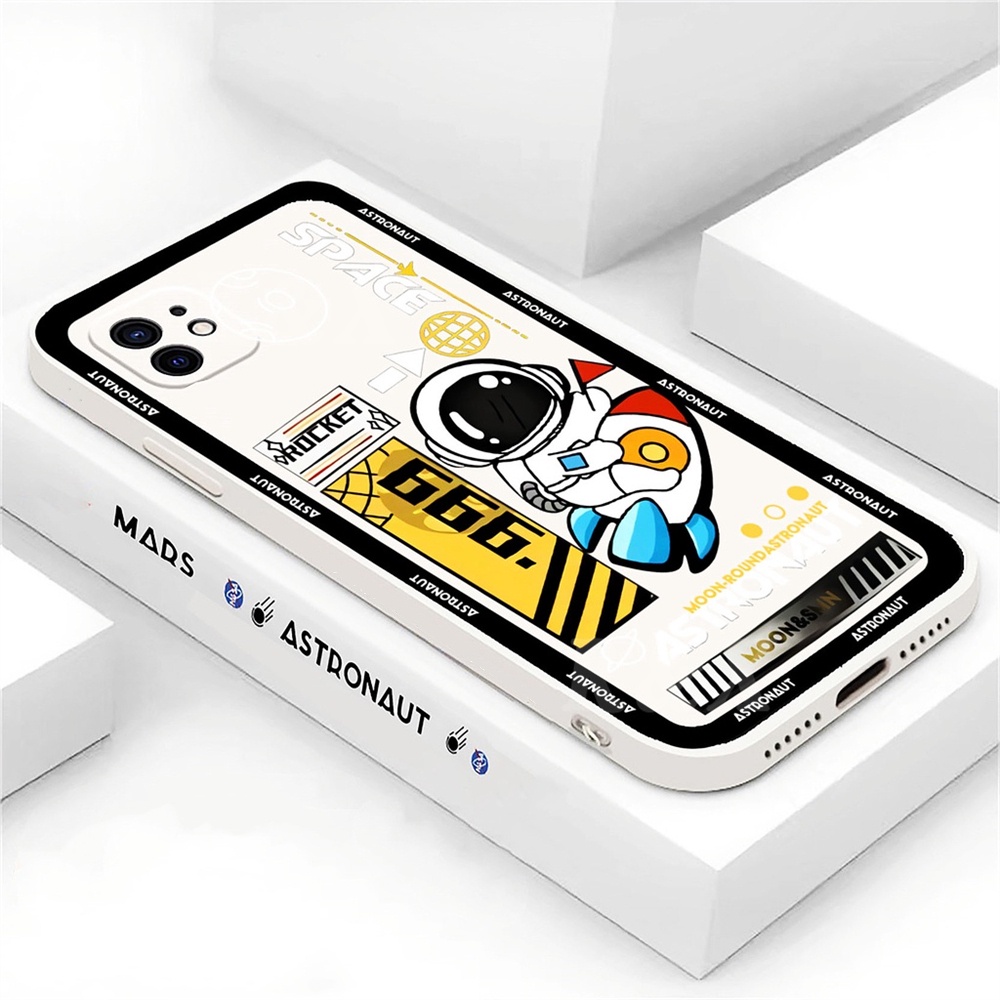 Ốp Điện Thoại Silicon Mềm Hình Phi Hành Gia Vũ Trụ Thời Trang iPhone 13 Pro Max 11 12 Xr XS 6 6S 7 8 Plus SE 2020 X