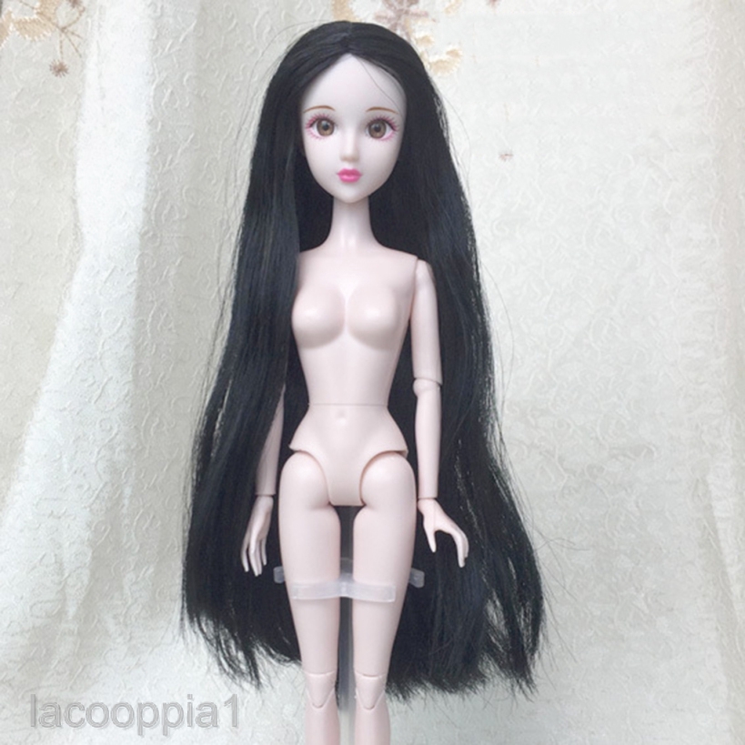 Đầu Búp Bê BJD Tóc Đen Tỉ Lệ 1 / 6 1 / 6