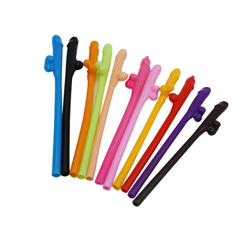 Set 10 Ống Hút Bút Chì Màu Nude Trang Trí Tiệc