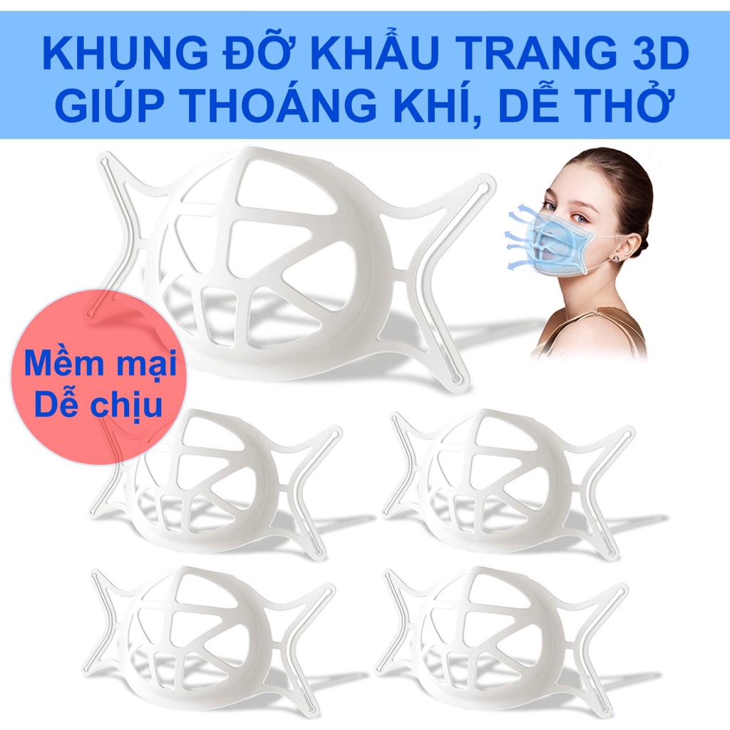 Khung Silicon 3D lót bên trong Khẩu trang thoáng khí tiện dụng