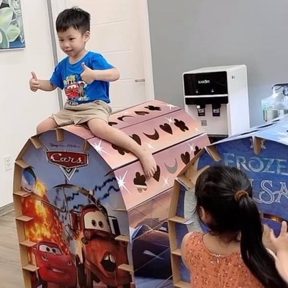 Nhà Bìa Giấy Carton Lắp Ghép An Toàn Hình Người Nhện Chính hãng Made in Vietnam