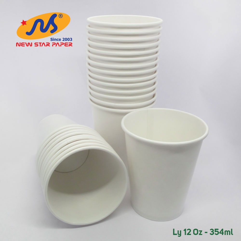 Lốc 50 ly giấy trắng 12oz ~ 354ml thương hiệu AgroLife