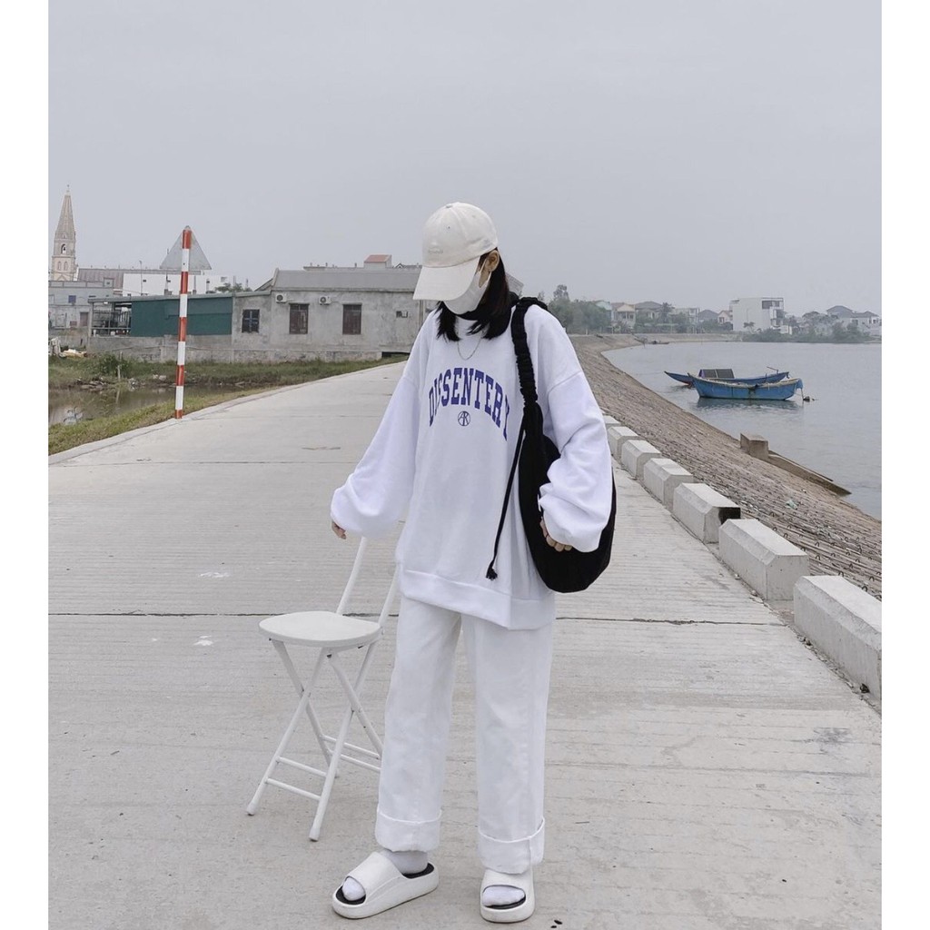 Áo nỉ DISSEN unisex dài tay nam nữ mặc thoải mái, Sweater DISSEN