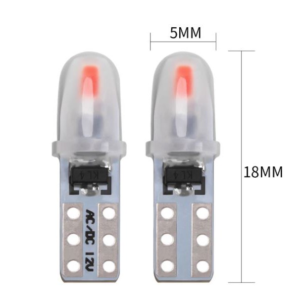 1 Bóng Đèn LED T5 2smd 3014 3D gắn mặt đồng hồ xe máy, táp lô đồng hồ ô tô