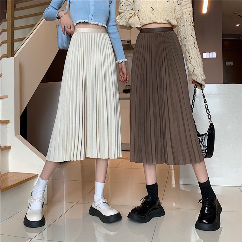 Chân Váy Chữ A Xếp Ly Dàng Dài Cạp Chun Thời Trang Sugal CV NU 014V2