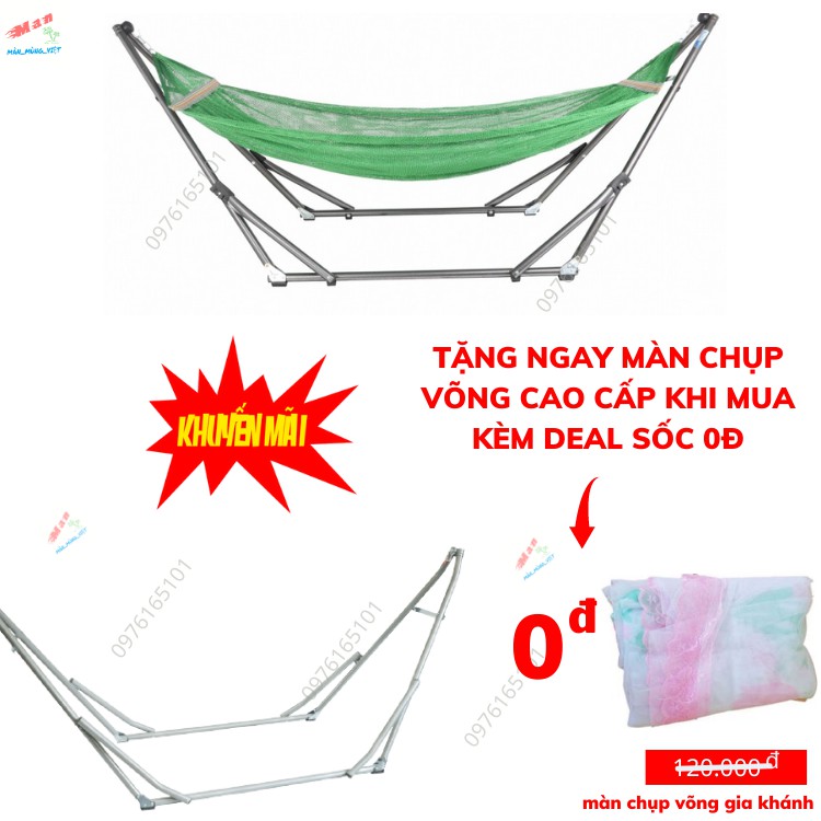 Võng xếp sơn bóng phi 32 size người lớn giá buôn bảo hành 1năm bao gồm lưới cán thép(tặng kèm màn chụp võng)