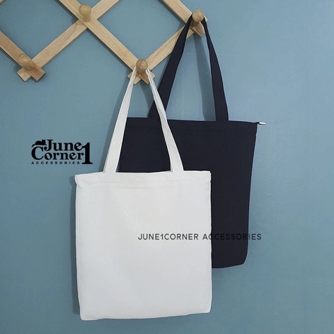 Túi Tote Túi Vải Canvas Xuongmaytm Phong Cách Hàn Quốc, Có Khóa Miệng Và Ngăn Nhỏ Bên Trong