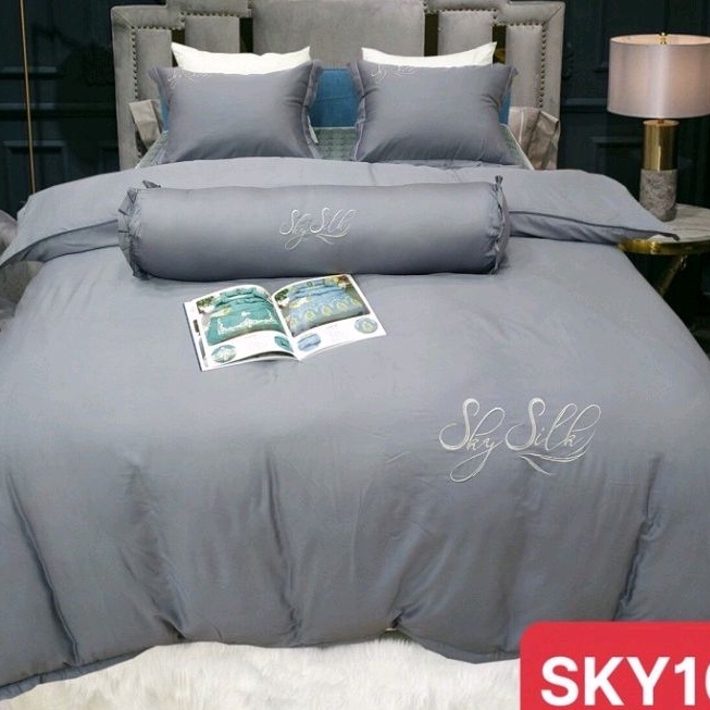 Bộ Chăn ga gối Lụa SKY 5 món thượng hạng, cao cấp SKY SILK MỚI