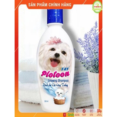 Sữa tắm cho chó FAY 💝 FREESHIP 💝FAY Plotoon Snowing Shampoo 300ML chứa sữa dừa dưỡng chất ngọc trai cho chó lông trắng