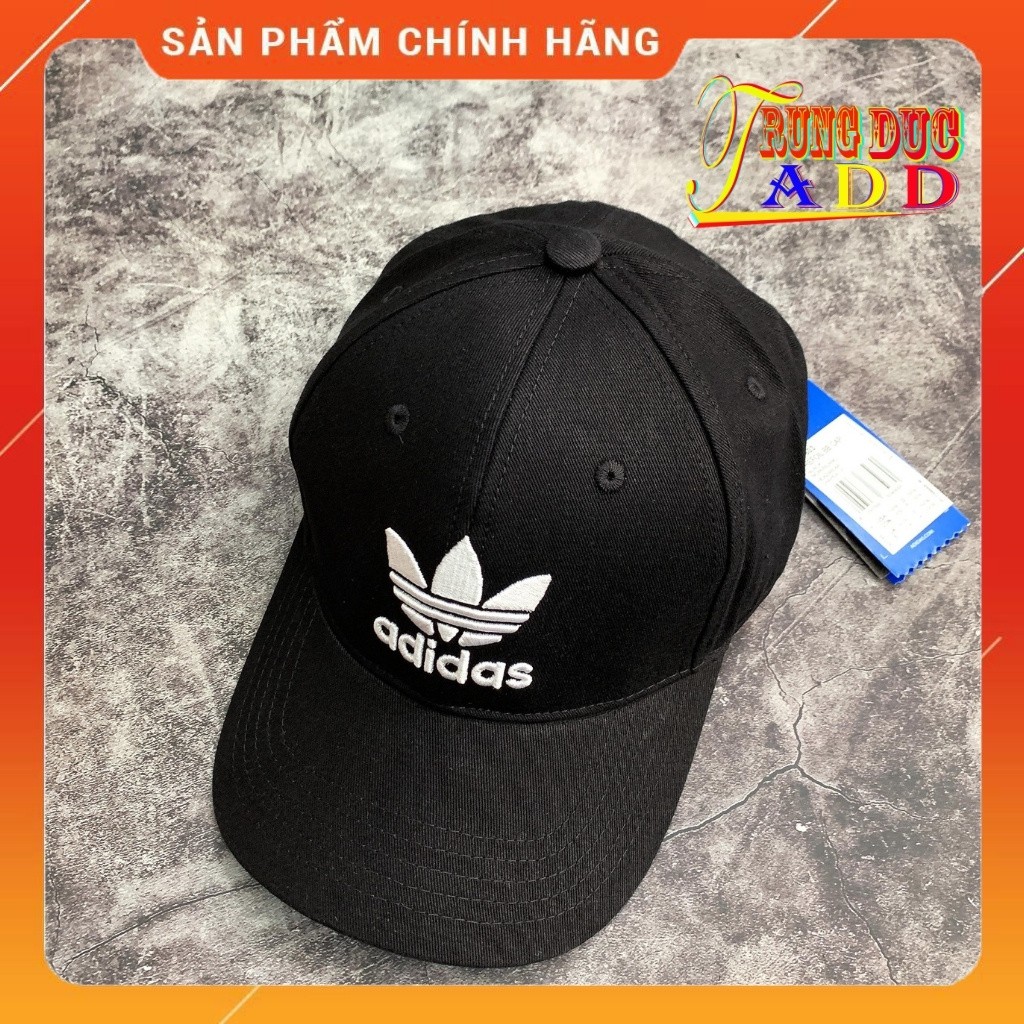 Mũ Lưỡi Trai Adidas Đen Logo 3 Lá Truyền Thống Chất Cực Đẹp Fom Cứng Cáp Full Tag Code Trungducadidas