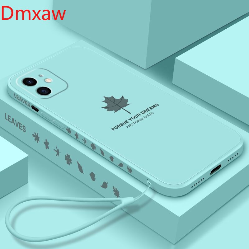 Ốp điện thoại Silicon dẻo mềm họa tiết chiếc lá cho iPhone 12 Pro Max 11 11Pro X Xs Xr XS Max XR