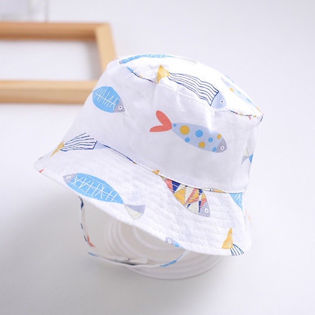 Nón rộng vành ngư dân hoạ tiết dễ thương bé trai, bé gái 0-4 tuổi PocoHome, mũ chống nắng COTTON mềm mát phong cách HOT
