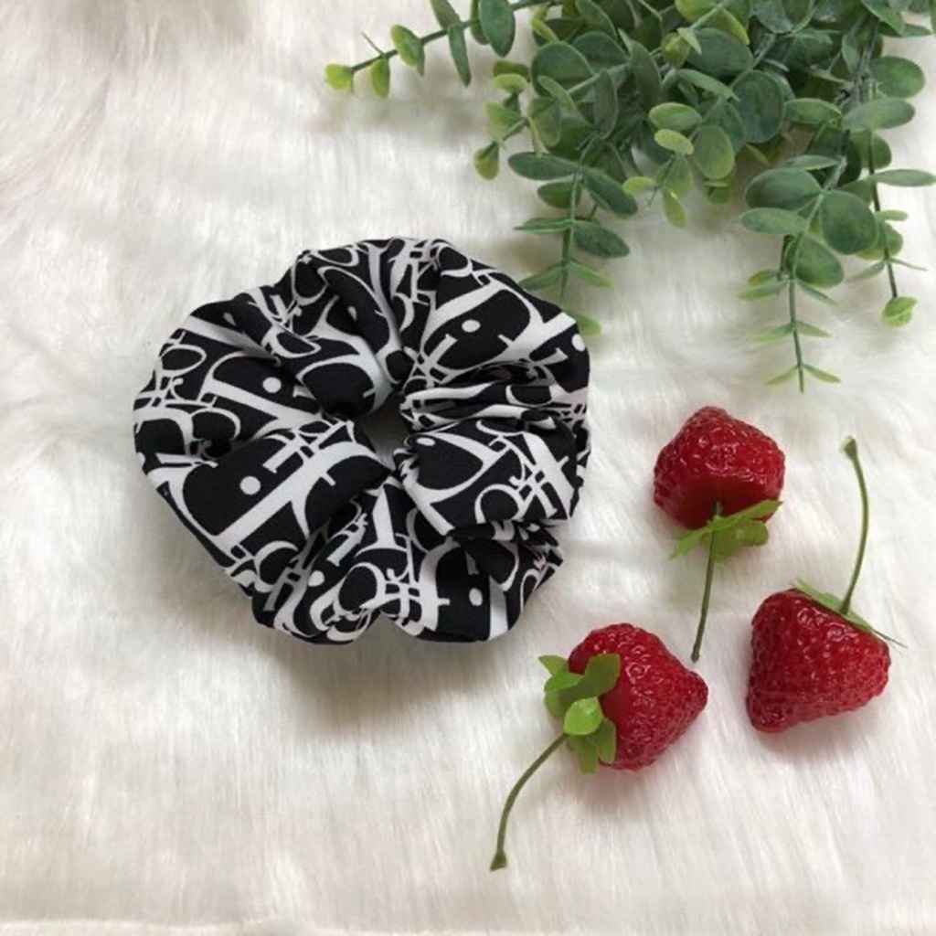 [SK] Chun buộc tóc vải scrunchies hoạ tiết vintage mẫu giao ngẫu nhiên