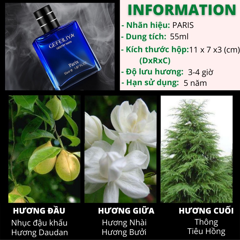 Nước hoa nam cao cấp Gefeiliya mới 2021