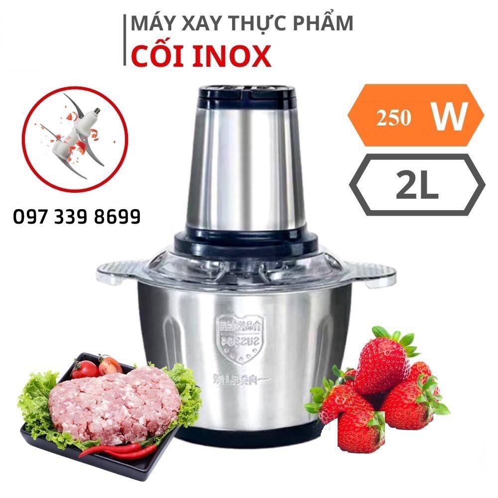 Máy Xay Thịt Đa Năng Cối 2L inox Cầm Tay 2 Chế Độ 4 Lưỡi Dao Siêu Bền - Xay Thịt, Cá, Các Thực Phẩm