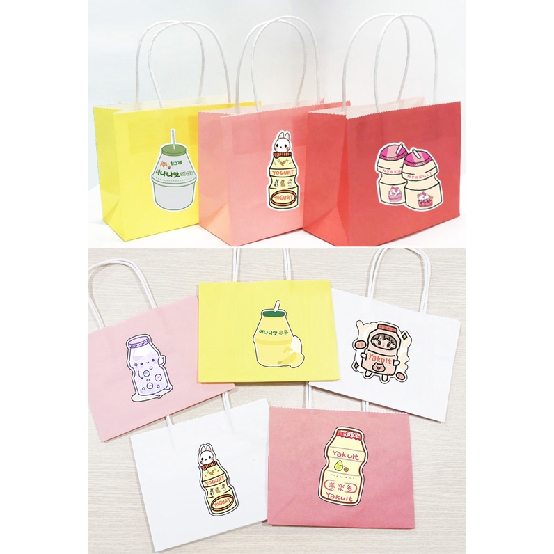 TÚI GIẤY quả bơ TGI2 avocado boba tea trà sữa trứng lười yakult hoa cúc GD bò sữaThức ăn có tag 14x18cm