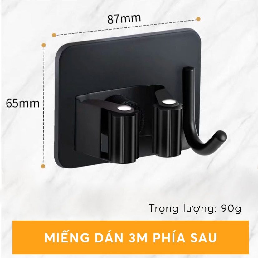 Kẹp Treo Cây Chổi Lau Nhà - INOX 304 cao cấp - Tặng keo dán 3M - Treo Mọi Thứ
