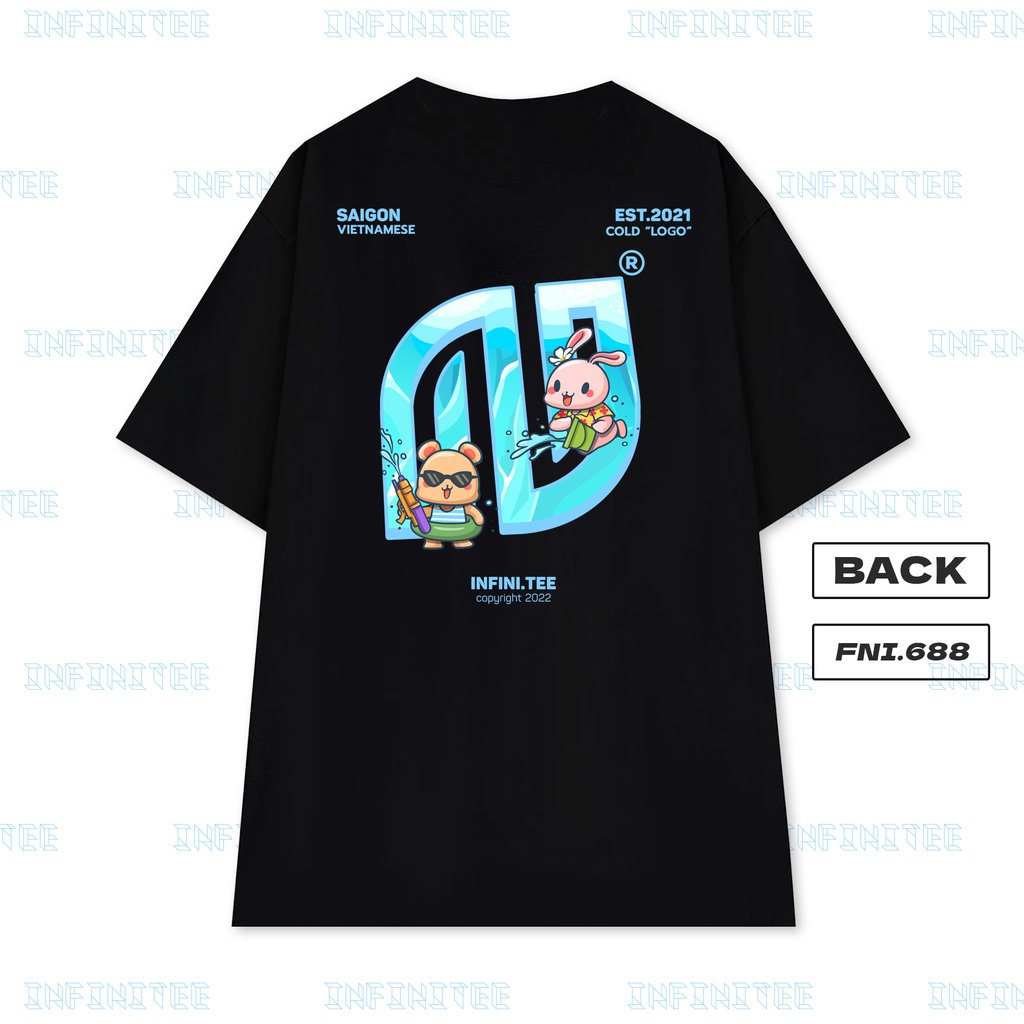 Áo thun INFINITEE Fni688, Thun 100% Cotton - form rộng Unisex.