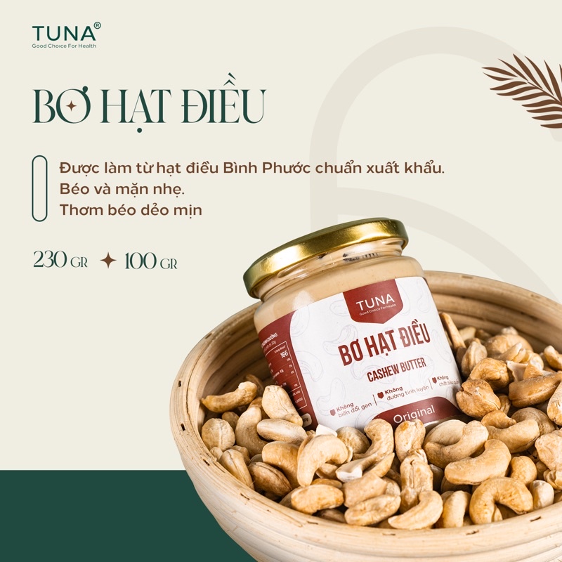 Bơ Hạt Điều Nguyên Chất Không Đường Eat Clean Keto By Tuna