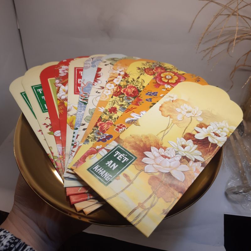 Bao Lì Xì Tết 2023 TAMUSHOP92 10 bao lì xì hoa Vintage đẹp