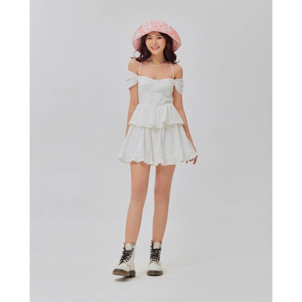 Siêu đẹp Đầm Shebyshj xòe hai tầng trễ vai màu trắng - Mandy Dress