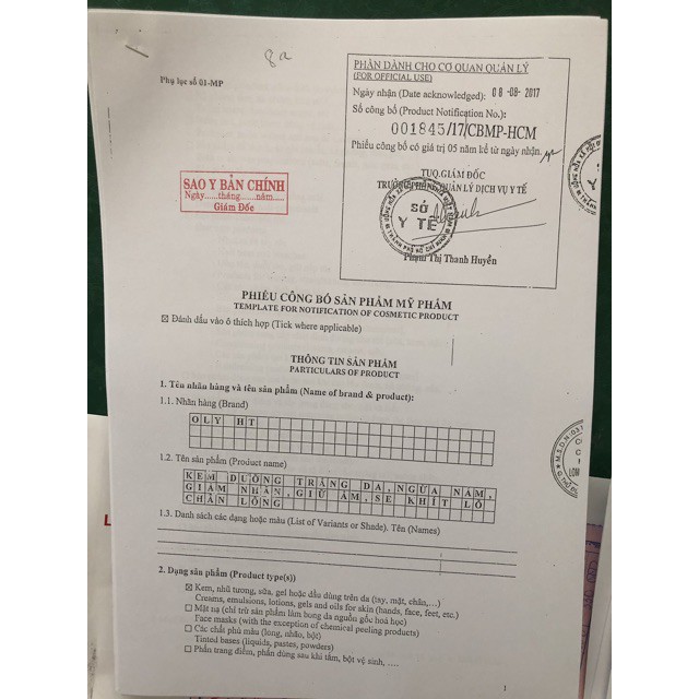 Kem dưỡng trắng da - Ngừa nám - Giảm nhăn - Giữ ẩm - Se khít lỗ chân lông 10 in 1 OLY HT (Long Phụng Khang) 35g