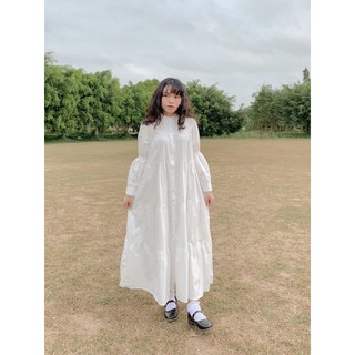 Đầm babydoll trắng dài